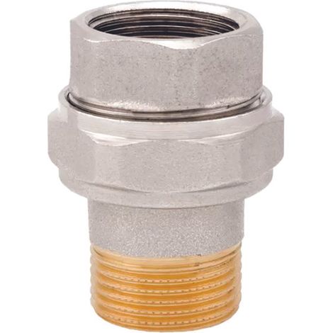 RACCORDO DIRITTO A 3 PEZZI IN OTTONE NICHELATO CON O-RING ART.161- - F 1 - 2 pezzi ITAP