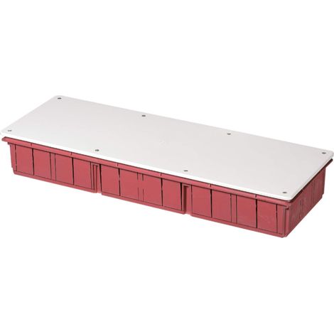 Scatola di derivazione da incasso con coperchio bianco, con paramalta in cartone, 480x160x70mm, per muratura, in tecnopolimero, arancione, serie 350 - Elettrocanali EC350C9P