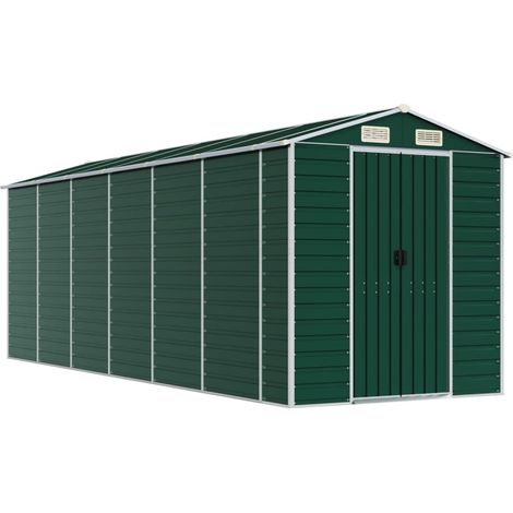 Casetta da giardino casetta per cabine ripostiglio casetta per la casa casetta per attrezzi da esterno robusta 191 x 555 x 198 cm acciaio zincato verde 020022352