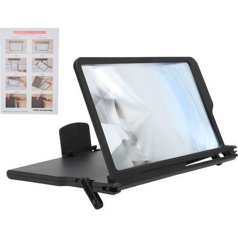 Agrandisseur d'Écran Téléphone 3D HD 12,5 Pouces - Loupe Mobile pour Films et Jeux Vidéo Noir (1/5)