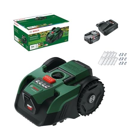 Bosch VISIMOW 18V-200 Kit cortacésped robot 18 cm SmartVision hasta 200 m² batería 5Ah