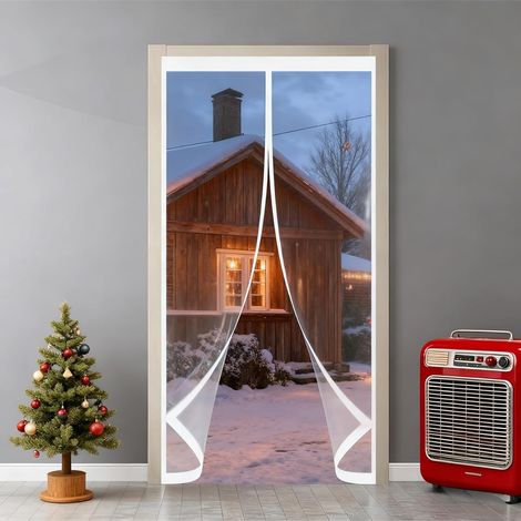Rideau de Porte Thermique 130 x 80 cm Anti Froid et Chaleur Vent (1/5)