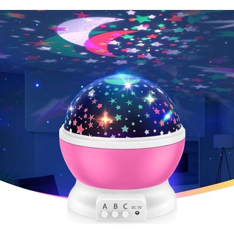 Veilleuse étoilée pour Enfants - Cadeau & Jouet - Chambre/Salon/Fête-Rose- (1/5)