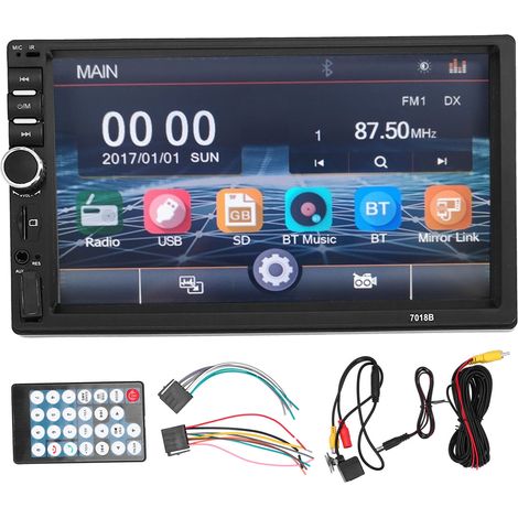 Écran Tactile MP5 7 Pouces Autoradio Bluetooth Kit Main Libre avec Caméra de Recul pour Voiture (1/5)
