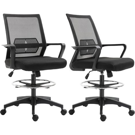 Fauteuil de bureau - Vinsetto - Tissu en maille - 64x59x124cm - Noir (1/5)