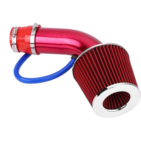 Kit de tuyau d'admission d'air froid universel pour voiture, 76 mm (3 pouces), en aluminium, rouge. (1/5)