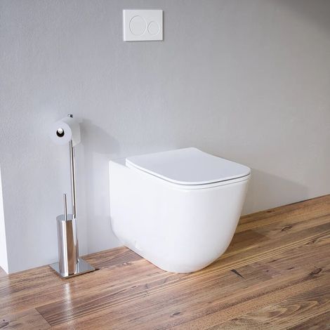 Cuvette filomuro tornado silent flush en céramique blanc brillant avec couvercle soft close Riga