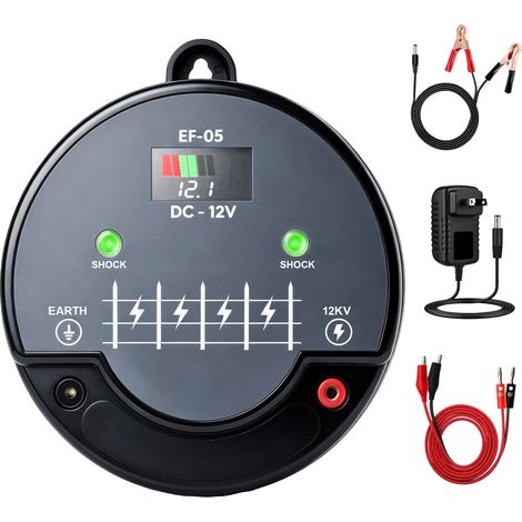Électrificateur de Clôture 12V, 3J 12KV Électrique 230V Portée 24km (1/5)