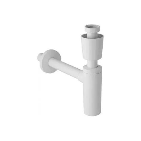 Geberit - Sifone con partizione per lavabo, uscita orizzontale, d 32 mm, G 1 1/4, bianco alpino 151.034.11.1 (1/2)