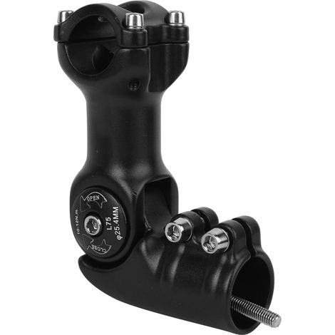 Tige de vélo de montage réglable en alliage d'aluminium 6061 T6 noir - Accessoire d'extension pour vélo 25.4x75 mm (1/5)