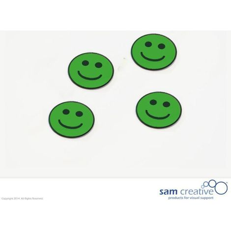 Symbole magnétique smiley :-) 30 mm vert 25 pcs.