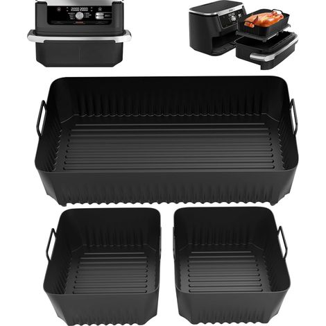 3 Moule Silicone, Compatible Ninja Foodi AF500EU, 2x5,2L Et 1x10,4L, Antiadhésif, Pour Cuisson Four Et Micro-onde