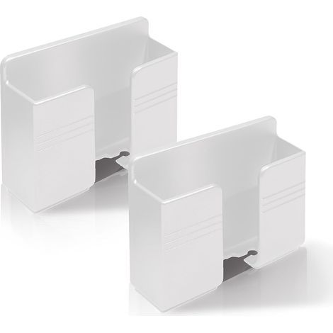 Lot de 2 supports muraux pour téléphone, support mural pour téléphone, support de bureau universel avec bandes adhésives, blanc (1/5)
