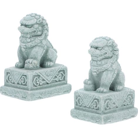 Décorations pour aquarium, motif lion en pierre, ensemble de 2 pièces, en résine. (1/5)