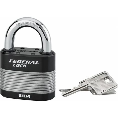 THIRARD - Cadenas à clé Fédéral Lock Protector, extérieur, acier, double verrouillage, 63mm, 2 clés - THIRARD