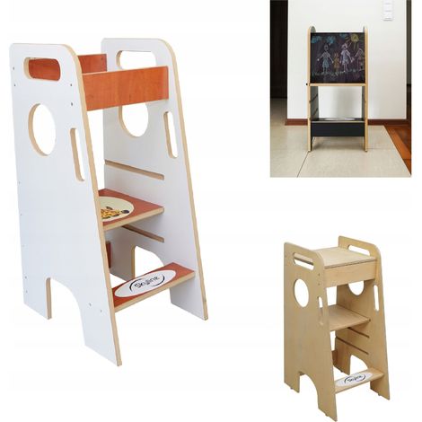 Ayudante de cocina para niños 2 en 1, mesa y silla ajustables (1/5)
