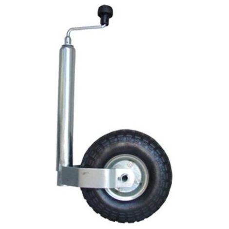 Imline – Roue jockey gonflable Ø48 mm – Charge max 150 kg – Acier galvanisé résistant à la corrosion – Ajustement rapide avec manivelle
