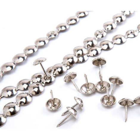 Bandes de clous décoratives plaquées argent de 10 m pour canapés,Accessoires de meubles à faire soi-même (11 mm) (1/5)
