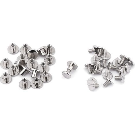 20 pièces écrous à tête plate en laiton vissés, rivets clous pour réparation et artisanat du cuir (6,5mm) (1/5)
