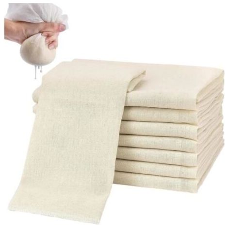 10 Pièces Etamine Alimentaire, 50×50cm Étamine Confiture Filtrants en Tissu Coton, Non Blanchi Cheese Cloth Filtre Tissu Étamine