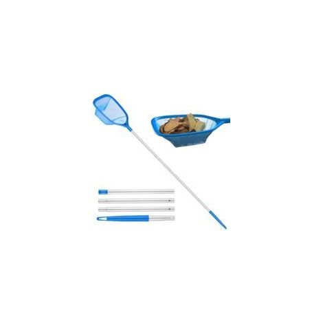 Memkey – Épuisette de piscine avec perche en aluminium réglable 63-153cm – Maille fine 13cm de profondeur – Lot de 4 pièces pour nettoyage efficace