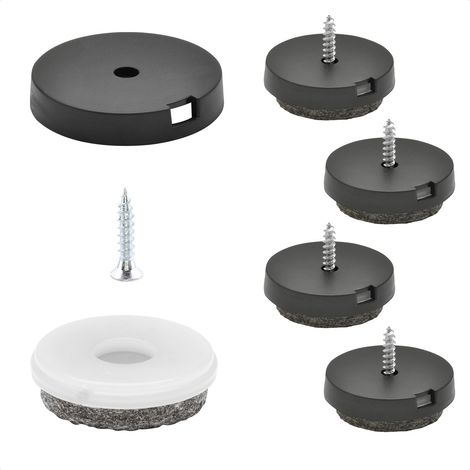 WAGNER QuickClick® Feltrini per sedie e mobili da avvitare I Set da 4x base + vite + inserto intercambiabile - feltro di lana ULTRASOFT - diametro Ø 30 mm - Fatto in DE - 15808600 (1/5)