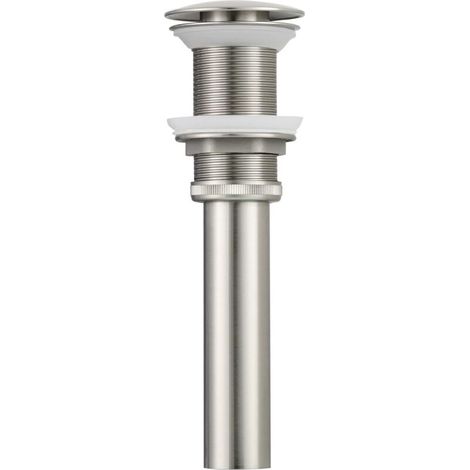 BW03NA-1 G1 1/4" Siphon de lavabo design bonde pop-up en laiton sans trop-plein pour lavabo Nickel brossé (1/4)