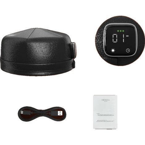 Casco para el crecimiento del cabello, doble longitud de onda, terapia inalámbrica, conjunto negro (1/2)