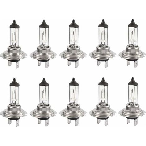 Lot de 10 Ampoules Halogènes LED 12V H7 55W - Longue Durée, Blanc, Feux de Croisement pour Voiture (1/5)