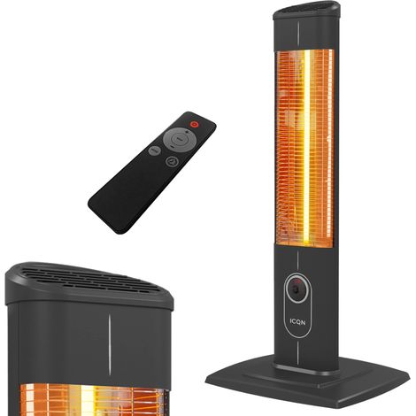 ICQN Stufa a infrarossi con telecomando 2300 Watt Potente riscaldamento carbonio Per uso interno ed esterno Per terazza Base stabile Display digital (1/5)