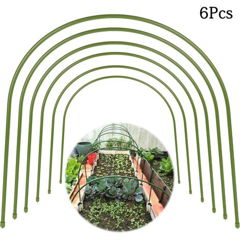 Serres pour plantes [Arceaux de jardin en plastique] - 6 x Arceaux - Support pour couverture de rang, germination et protection contre le gel - Largeur 50cm, Hauteur 50cm - Arc 1.2m (1/5)