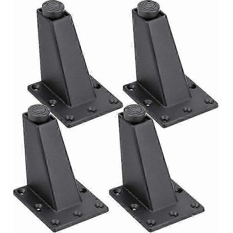 Ensemble monobloc de pieds de meubles réglables noirs, en alliage d'aluminium, de forme triangulaire, convenant aux tables, armoires, cuisines, canapés, etc. (1/5)