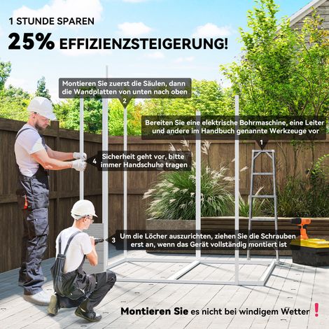 Abri de jardin extérieur, cabane de rangement avec fenêtre, porte sécurisée à clé, en plastique gris (1/4)