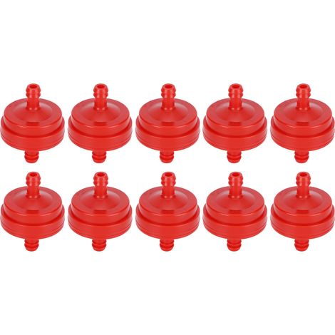 Lot de 10 filtres à carburant de rechange pour tondeuse à gazon Briggs & Stratton 298090/298090S (rouge)