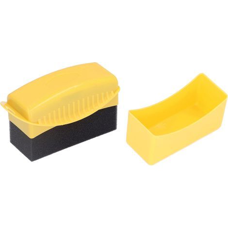 Wheel polishing sponge and wax – Pack of 1, drip-free foam with ergonomic yellow handle (1/5)