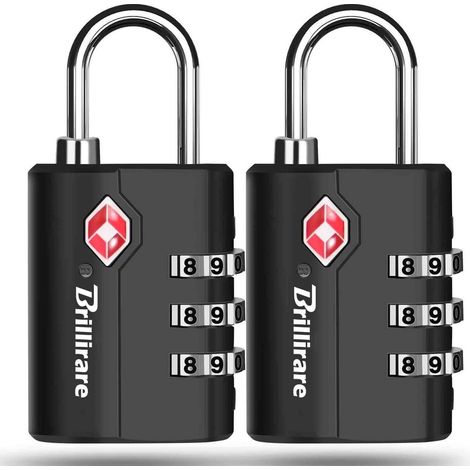 Cadenas de bagage TSA à 3 chiffres étanche avec serrure à combinaison, pour valise & casier
