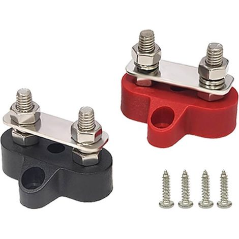 de 2 vis double c blage bornier rouge et noir double boulon (1/5)