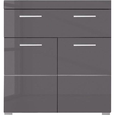 AMANDA - Meuble bas mélaminé gris. L - H - P : 73 - 79 - 31 cm (1/5)