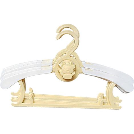Lot de 5 cintres pour vêtements d'enfants, gain de place, pour le linge, les pantalons de bébé, extensibles et résistants au vent, pour placards de bébés garçons et filles et tout-petits.-yellow (1/5)