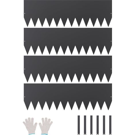 VEVOR Bordatura in Acciaio Metallo Antiruggine per Giardino, Bordatura Pieghevole per Prato Resistente, Facile da Installare, Divisorio Aiuole Cortile, Nero 4 Pezzi 1016 x 304,8 x 1,5 mm (1/5)