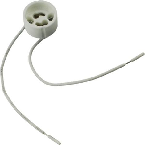 Casquillo cerámico GU10 con cable de 100 mm, resistente a altas temperaturas, para LED halógenos.
