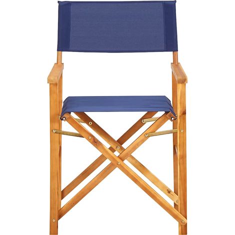 Maison Exclusive - Regiestuhl Massivholz Akazie Blau (1/5)