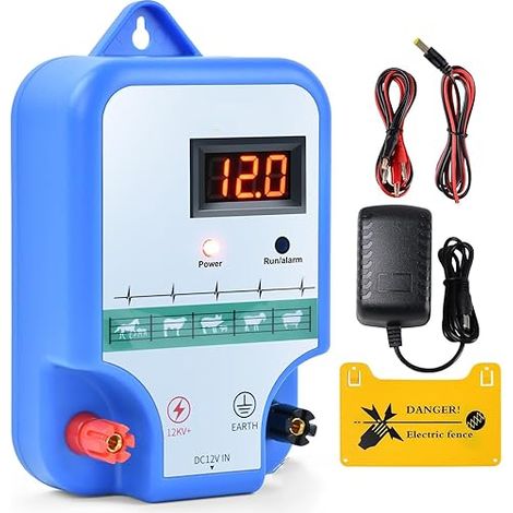 Cloture Electrique pour Animaux,electrificateur de cloture,electrificateur secteur Pour ÉLevage D'Animaux Cheval Vache Moutons,Pour ferme jardin pâturage (1/5)