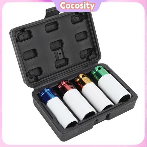 Cocosity Douille à choc pour écrou de 1/2 po 4pcs / 2 Pouces de Roue à Roue à Noix de Noix de de , Gratte-code moto outillage (1/5)