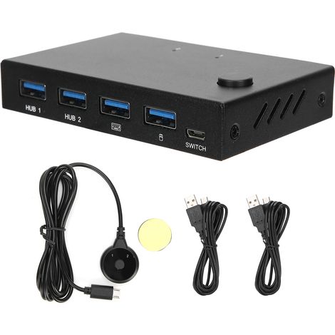 Commutateur KVM HDMI 2 Ports avec Audio pour Clavier et Souris - Hub USB et Vidéo (1/5)