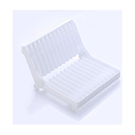 Égouttoir à vaisselle pliable, égouttoir multifonctionnel, égouttoir de comptoir en céramique pour petites cuisines, vaisselle (blanc) (1/5)