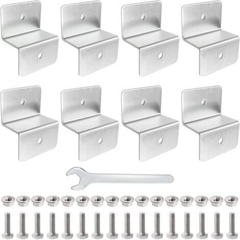 Pack of 8 Solar Panel Bracket Type Z Solar Panel Mounting Kit Aluminum Includes Nuts and Screws for Roof of Motorhome, Boat, Cabin (1/5)