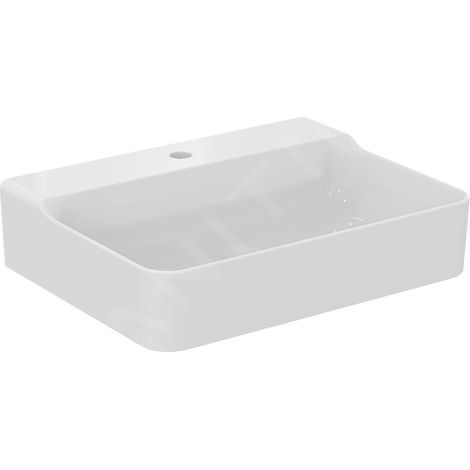 Ideal Standard Conca Ceram - Lavabo 600x450 mm, sans trop-plein, trou pour robinet, blanc T379001 (1/5)