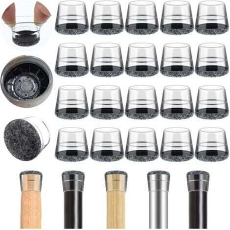 40 Pcs Chair Leg Caps, Elastic Chair Pads, Felt Chair Leg Protectors, 14-20MM Chair Pads to Protect Table Legs and Prevent Floor Scratches (Small, Transparent) (1/5)