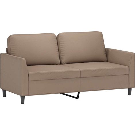 Sofá de 2 plazas de cuero sintético color capuchino 140 cm vidaXL